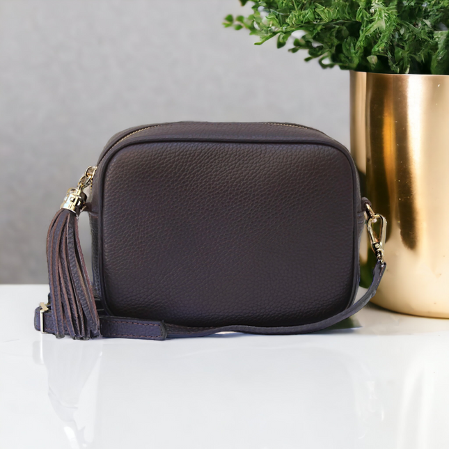 Leather Crossbody Camera Bag Style With Gorgeous Tassel Accent